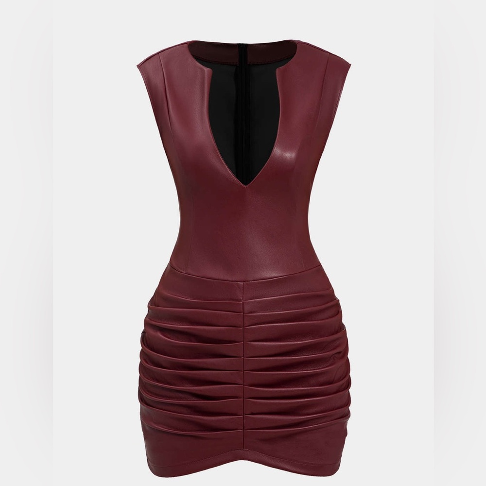 Elegant Burgundy Mini Dress